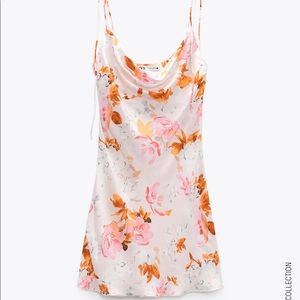 Zara floral silk mini dress! Size XS; worn once.